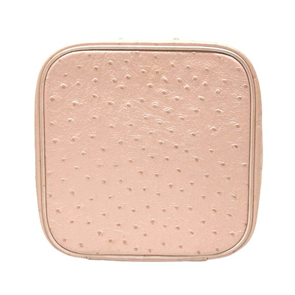 GIANNI VERSACE Vintage Logo Sun Vanity Bag Leather Pink Gold Zip Mirror [101776] - Picture 12 of 12